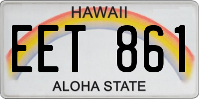 HI license plate EET861