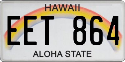 HI license plate EET864