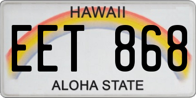 HI license plate EET868