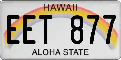 HI license plate EET877