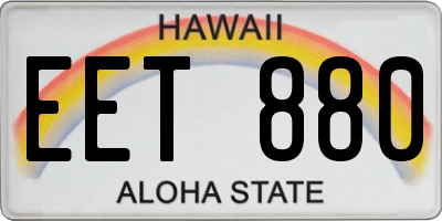 HI license plate EET880