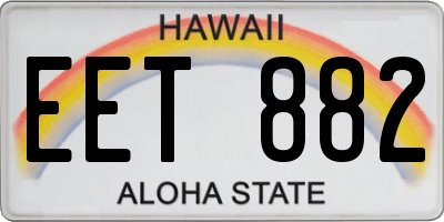 HI license plate EET882