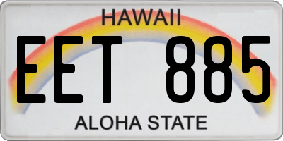 HI license plate EET885