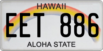 HI license plate EET886