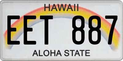 HI license plate EET887