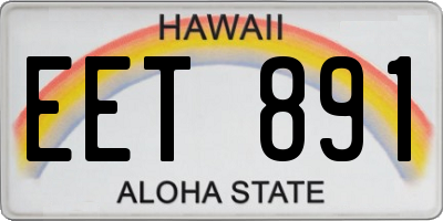 HI license plate EET891