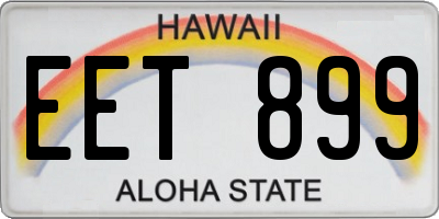 HI license plate EET899