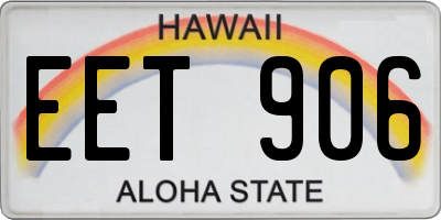 HI license plate EET906