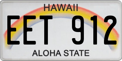 HI license plate EET912