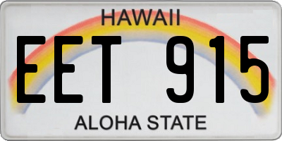 HI license plate EET915