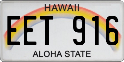 HI license plate EET916