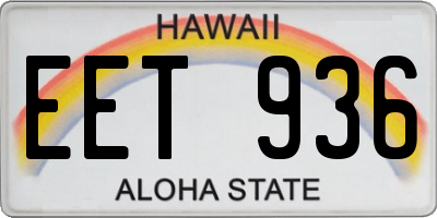 HI license plate EET936