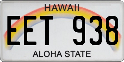 HI license plate EET938