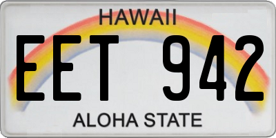 HI license plate EET942
