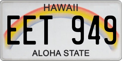 HI license plate EET949