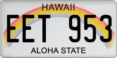 HI license plate EET953