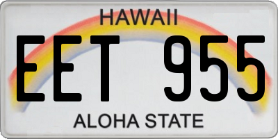 HI license plate EET955