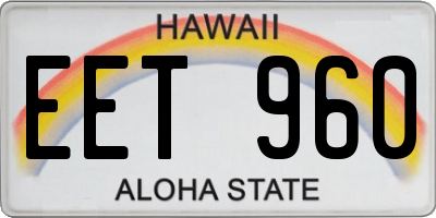 HI license plate EET960