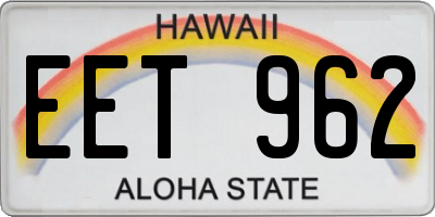 HI license plate EET962