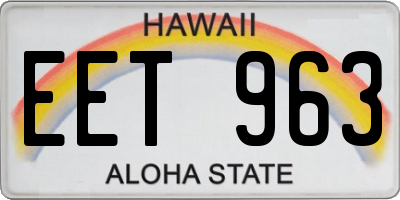 HI license plate EET963