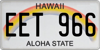HI license plate EET966