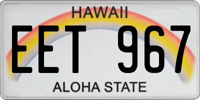 HI license plate EET967