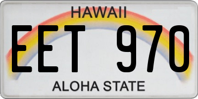 HI license plate EET970