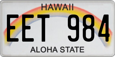 HI license plate EET984