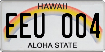 HI license plate EEU004