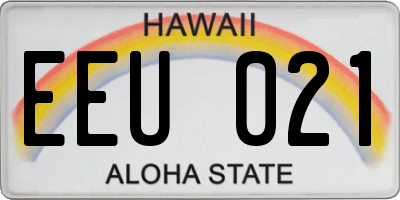 HI license plate EEU021