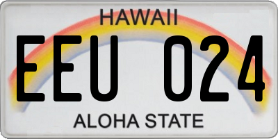 HI license plate EEU024