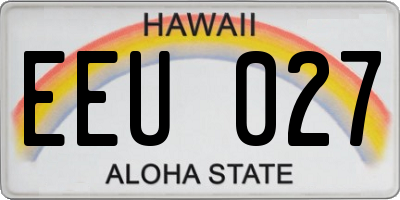 HI license plate EEU027