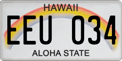 HI license plate EEU034