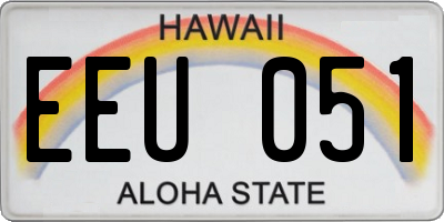 HI license plate EEU051