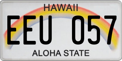 HI license plate EEU057