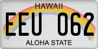 HI license plate EEU062
