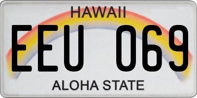 HI license plate EEU069