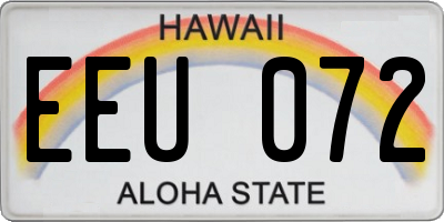 HI license plate EEU072