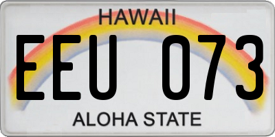 HI license plate EEU073