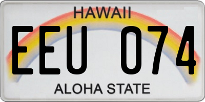 HI license plate EEU074