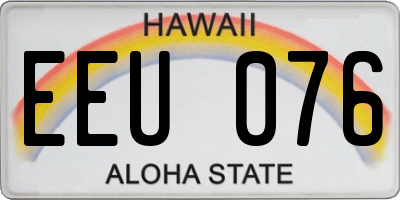 HI license plate EEU076