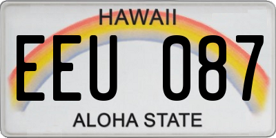 HI license plate EEU087