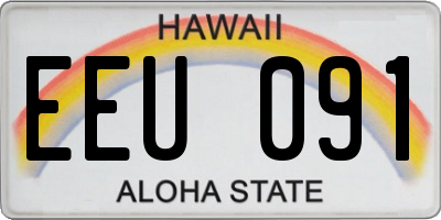 HI license plate EEU091