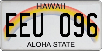 HI license plate EEU096