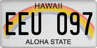 HI license plate EEU097