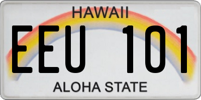 HI license plate EEU101