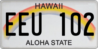 HI license plate EEU102