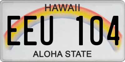 HI license plate EEU104
