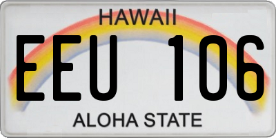 HI license plate EEU106