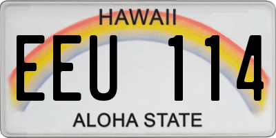 HI license plate EEU114